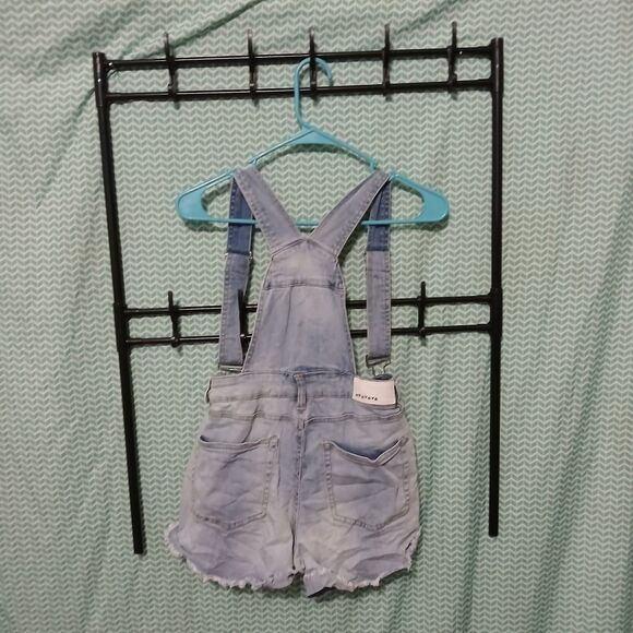 Dollhouse Light Blue Size 28 Jean Shorts Overalls - Picture 3 of 5